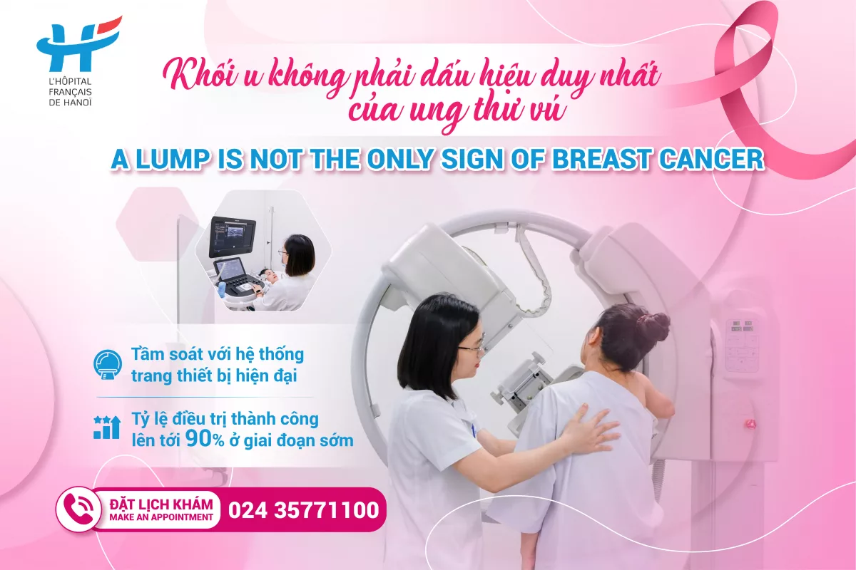 KHỐI U KHÔNG PHẢI DẤU HIỆU DUY NHẤT CỦA UNG THƯ VÚ