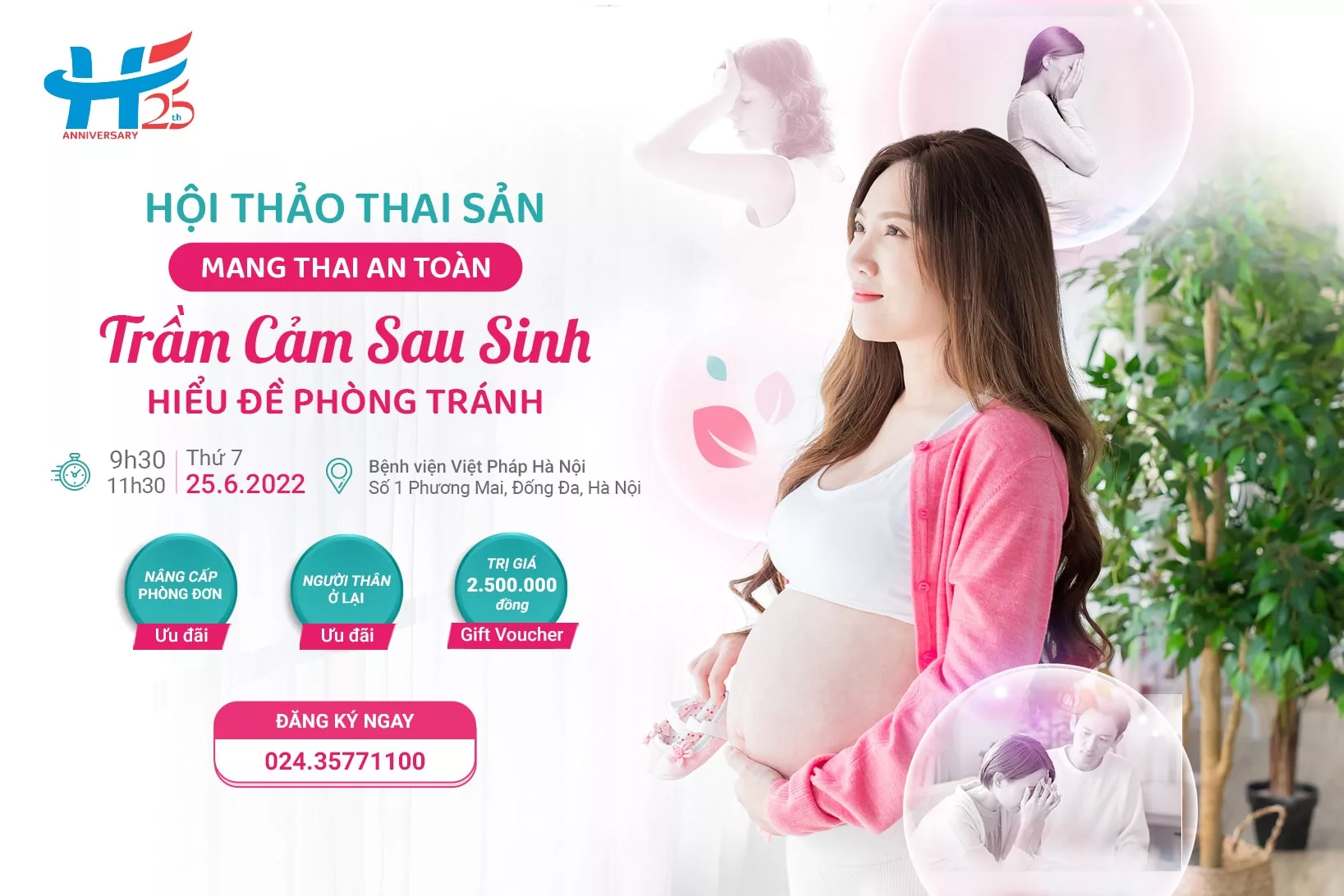 Hội thảo thai sản 25/6/2022 – Mang thai an toàn – Nói không với trầm cảm sau sinh