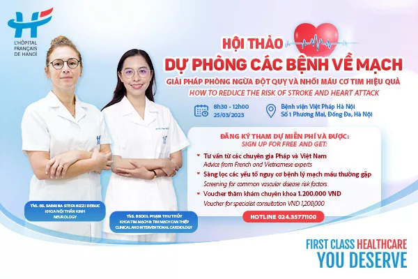 25/3/2023: Hội thảo Dự phòng các bệnh về mạch “Giải pháp phòng ngừa đột quỵ và nhồi máu cơ tim hiệu quả”