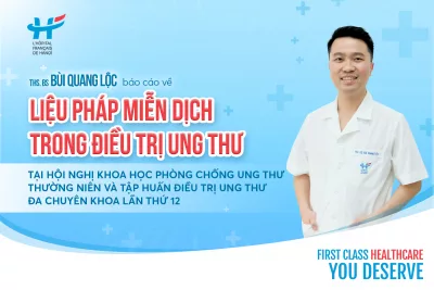 ThS. BS Bùi Quang Lộc báo cáo về Liệu pháp miễn dịch trong điều trị ung thư tại Hội nghị Khoa học Phòng chống Ung thư thường niên và Tập huấn điều trị ung thư đa chuyên khoa lần thứ 12