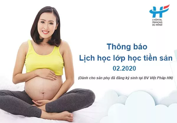 Thông báo: Lịch  học tiền sản tháng 02/2020