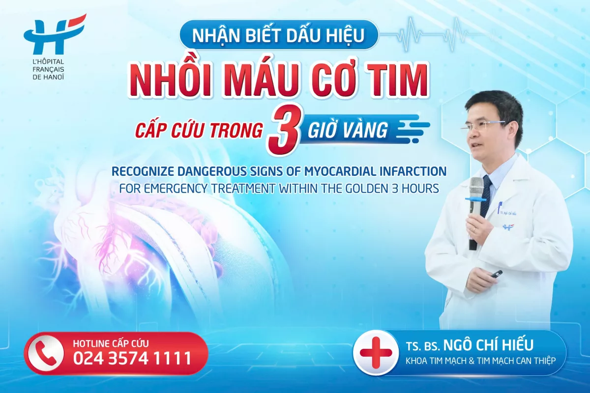 NHỒI MÁU CƠ TIM: NHẬN BIẾT DẤU HIỆU NGUY HIỂM ĐỂ CẤP CỨU TRONG 3 GIỜ VÀNG