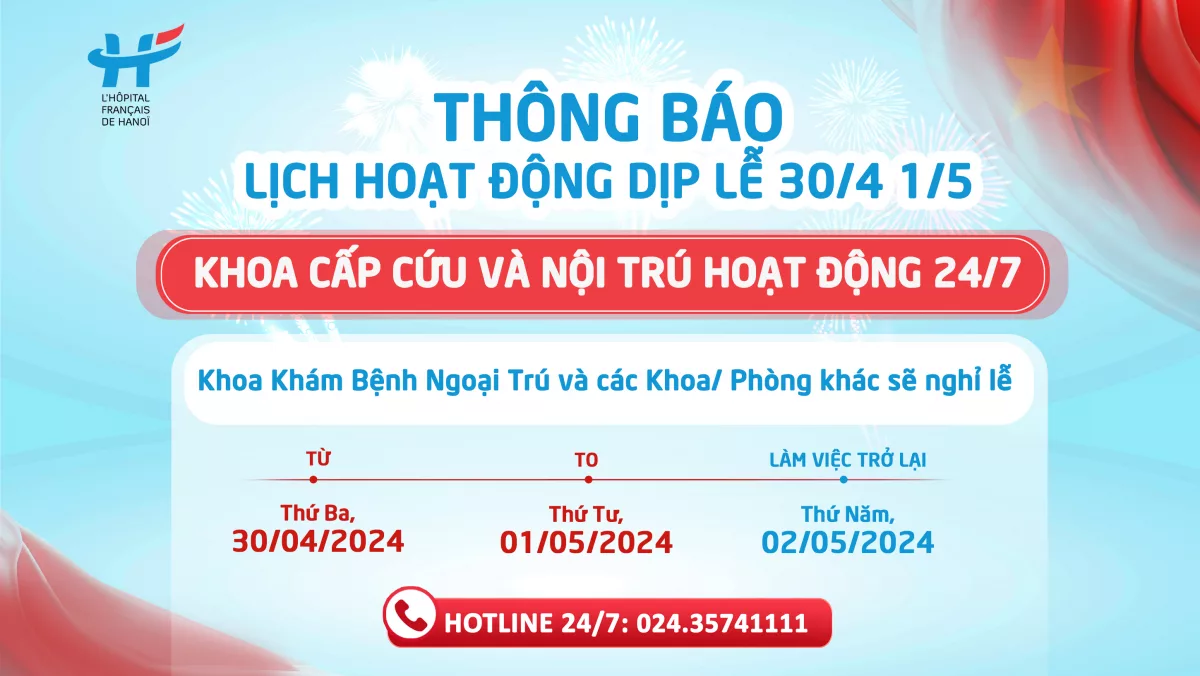 THÔNG BÁO LỊCH HOẠT ĐỘNG DỊP LỄ 30/4 &amp; 1/5